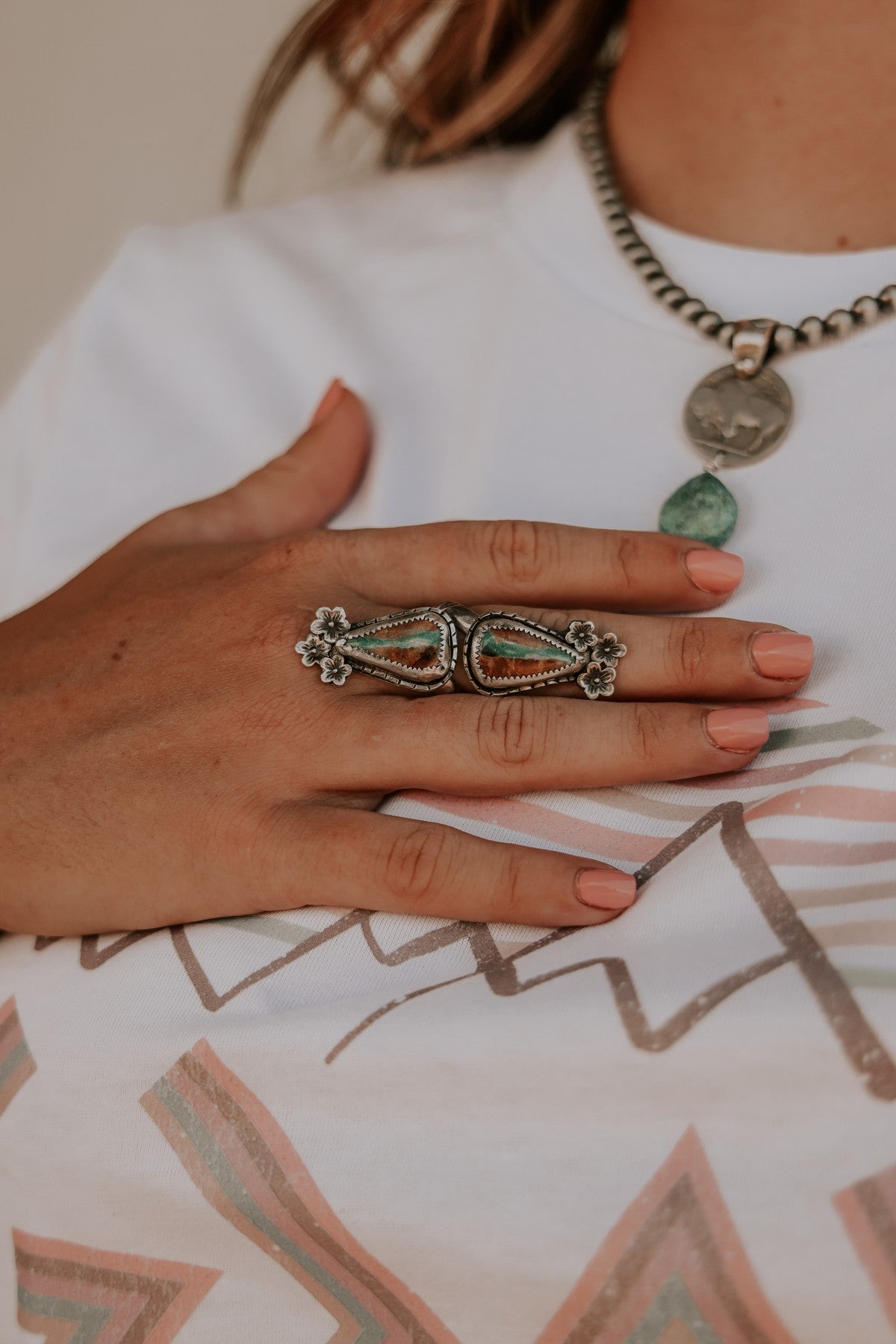 Authentic Roystone Adjustable Ring