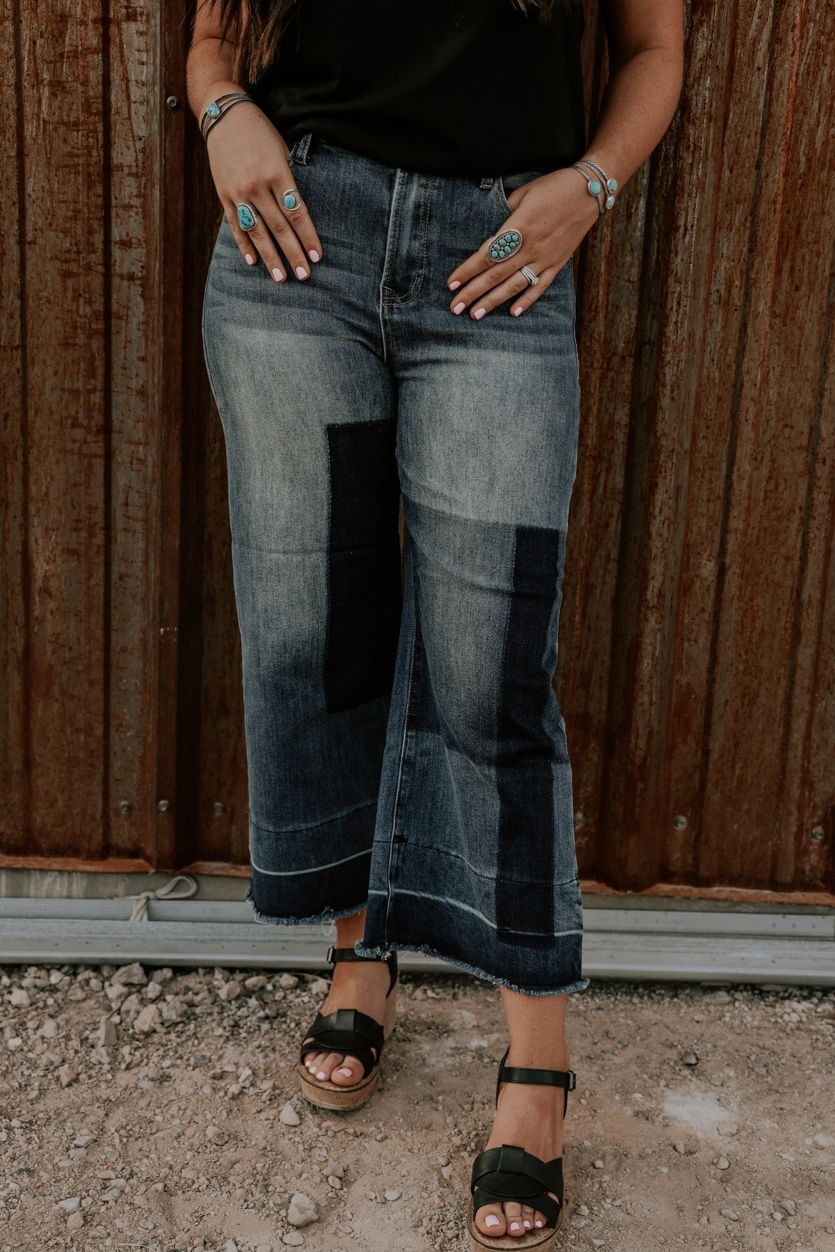 The Taeylor Mixed Denim Gauchos