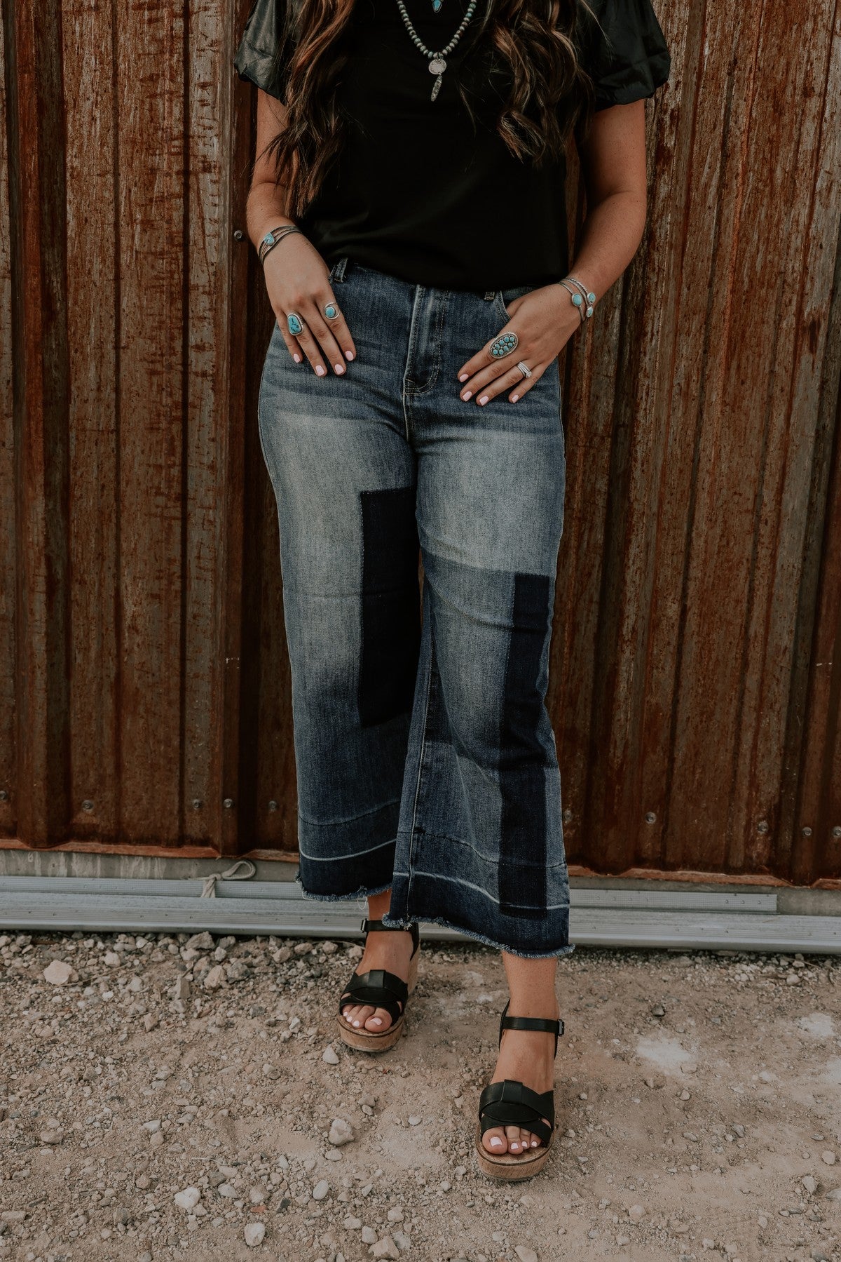 The Taeylor Mixed Denim Gauchos