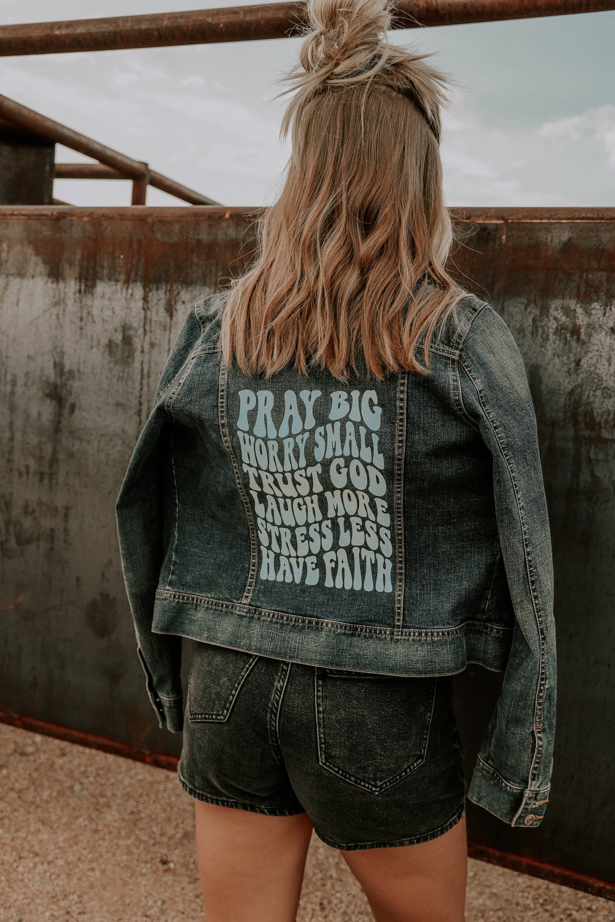 Dark Denim Its All About Prayer Jacket