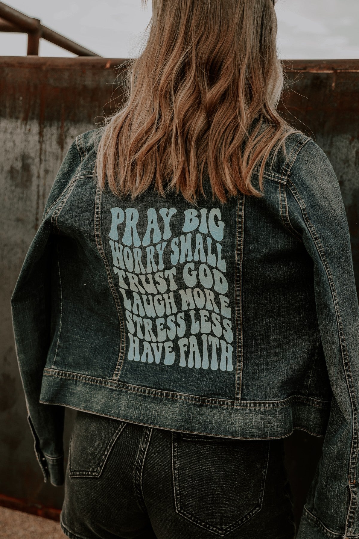 Dark Denim Its All About Prayer Jacket