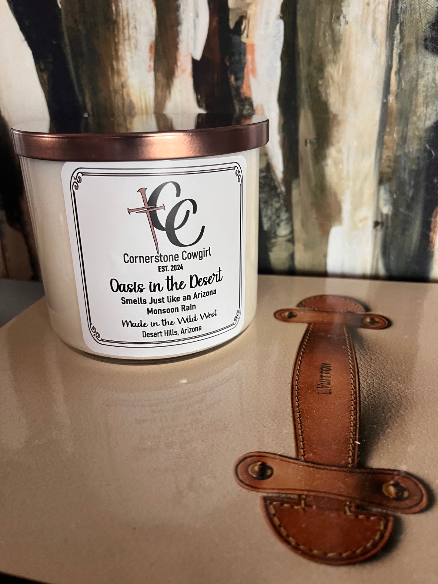 18oz Oasis In The Desert Candle Scented Like a AZ Monsoon Rain