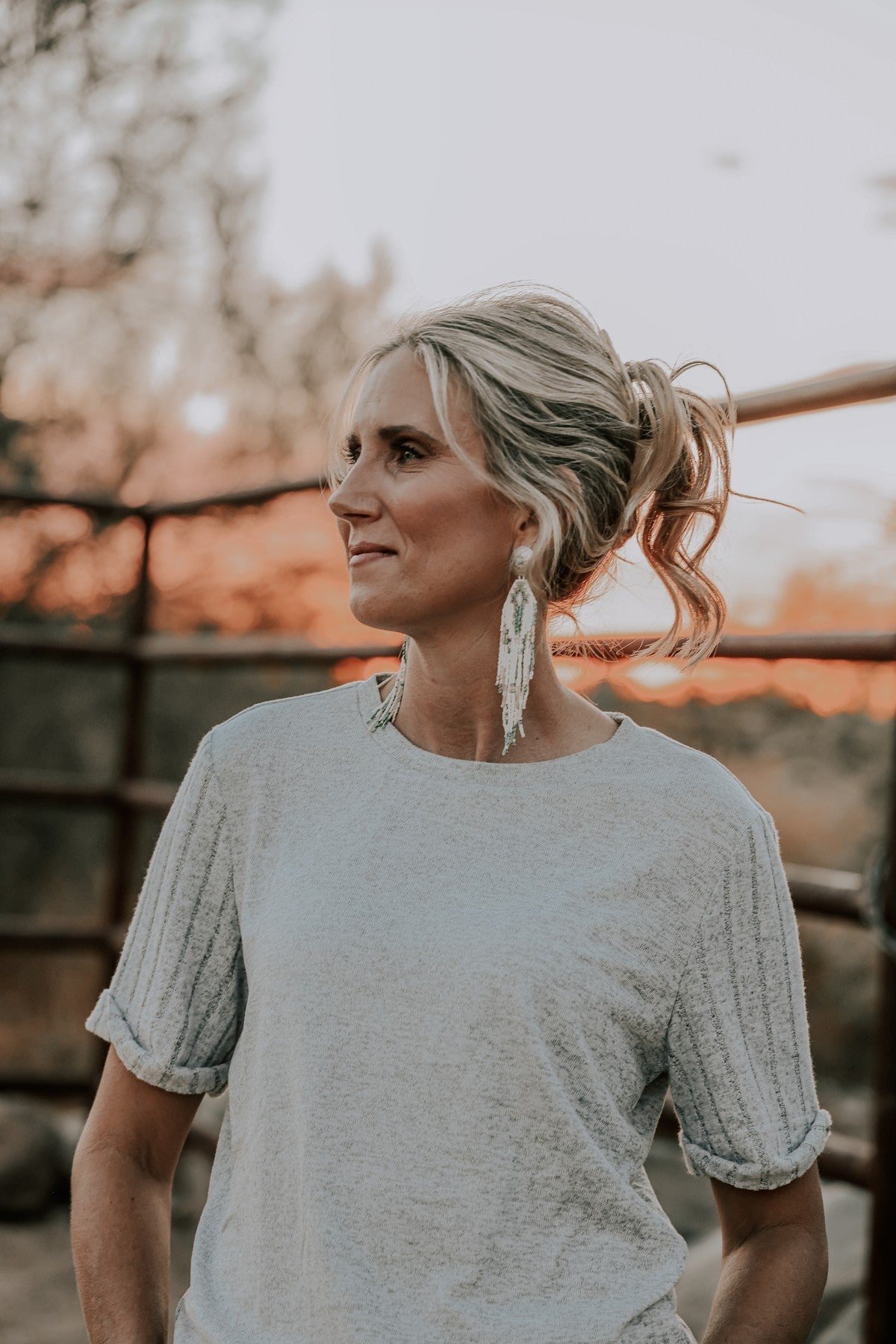 Heather Grey Ribbed Top