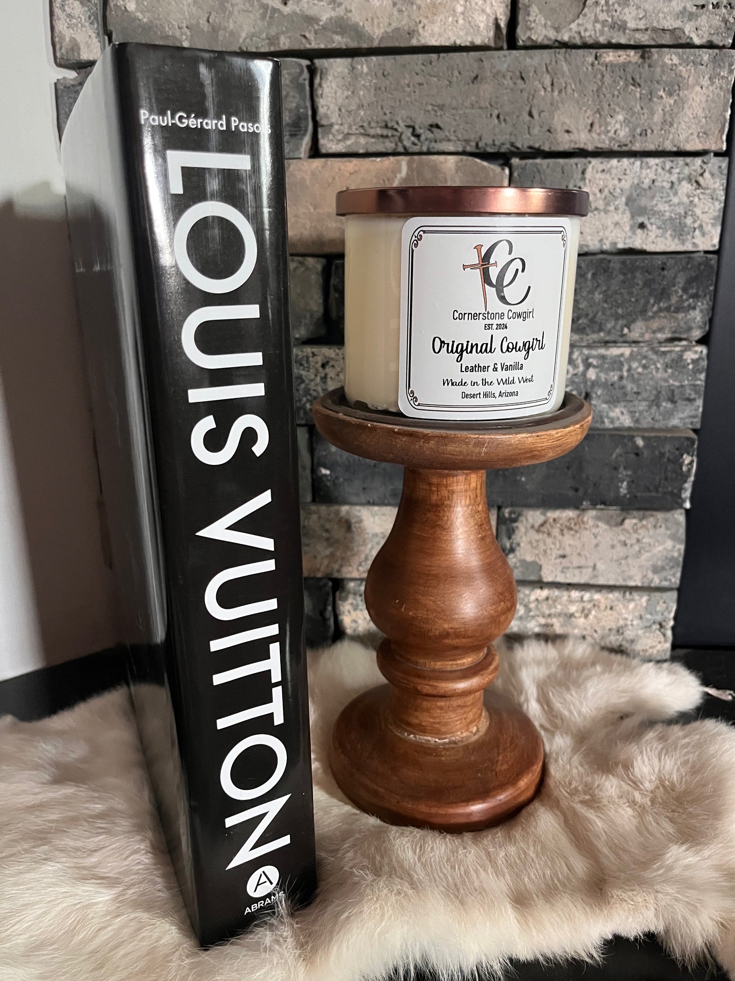 18oz Original Cowgirl Candle Leather & Vanilla Scented