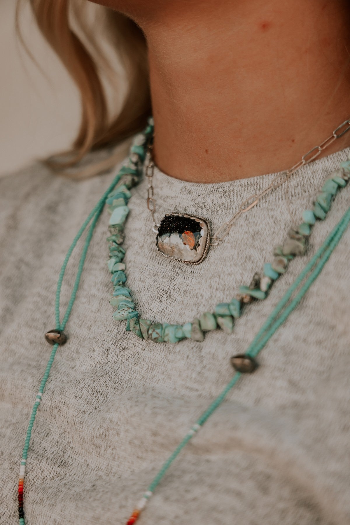 Authentic Chunky Turquoise Necklace