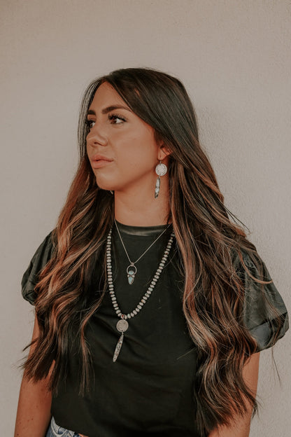 Authentic Buffalo Nickel & Turquoise Necklace & Earrings