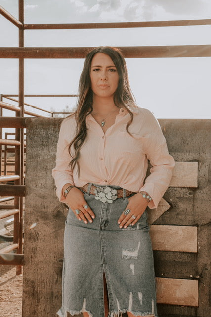 Long Denim Skirt