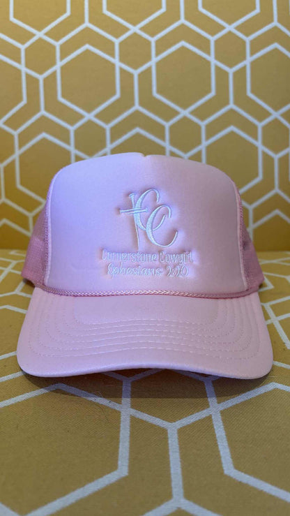 CC Hat Pink and White