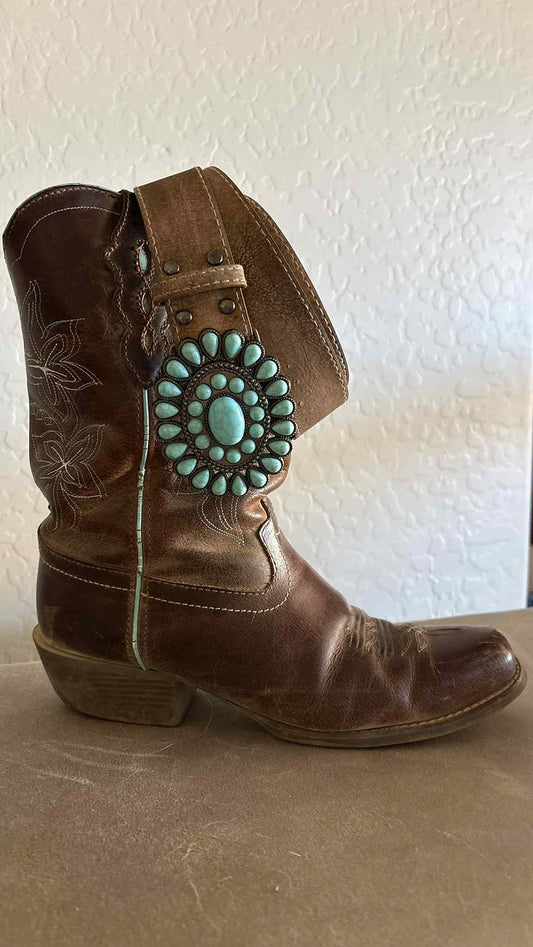 Brown Belt with Turquoise Buckle