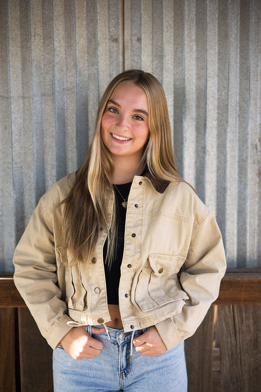 Tan and Brown Utility Jacket