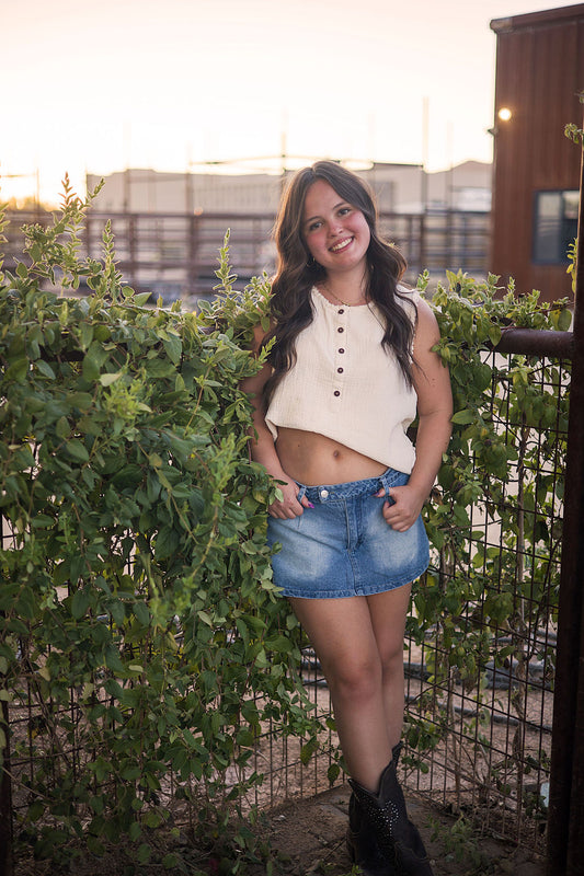 Tan Linen Tank