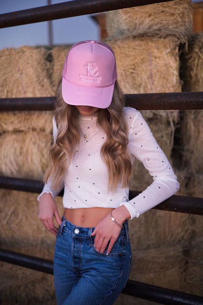 CC Hat Pink and White