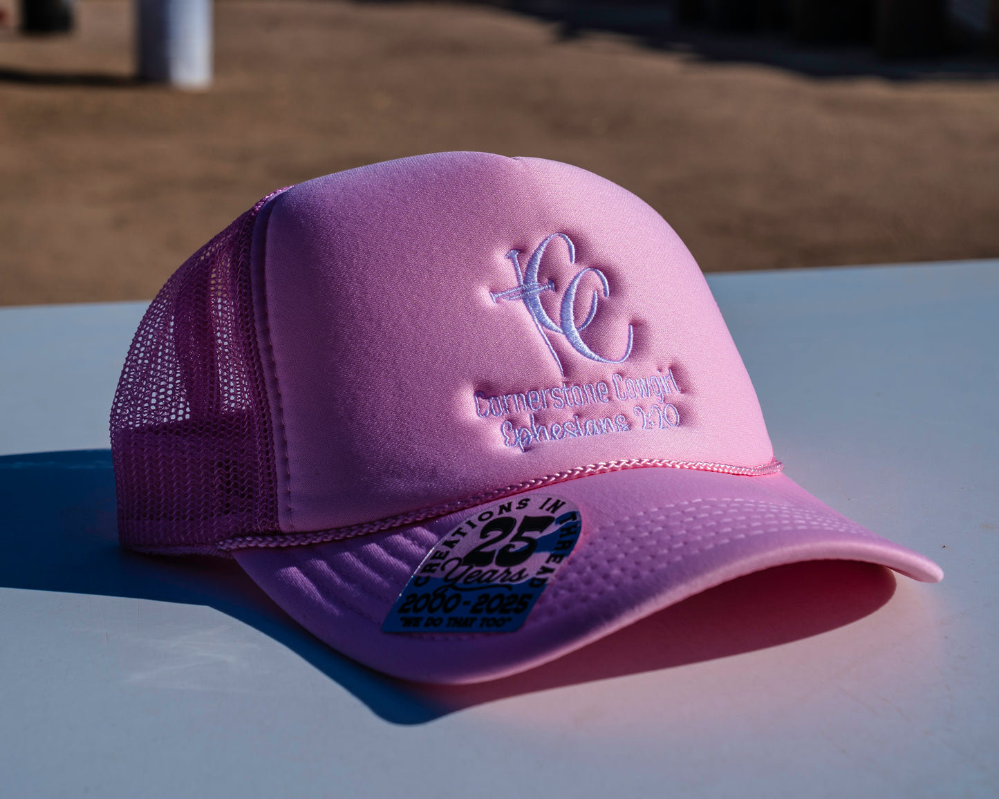 CC Hat Pink and White