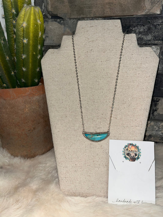 Authentic Sterling Silver & Turquoise Quincy Necklace