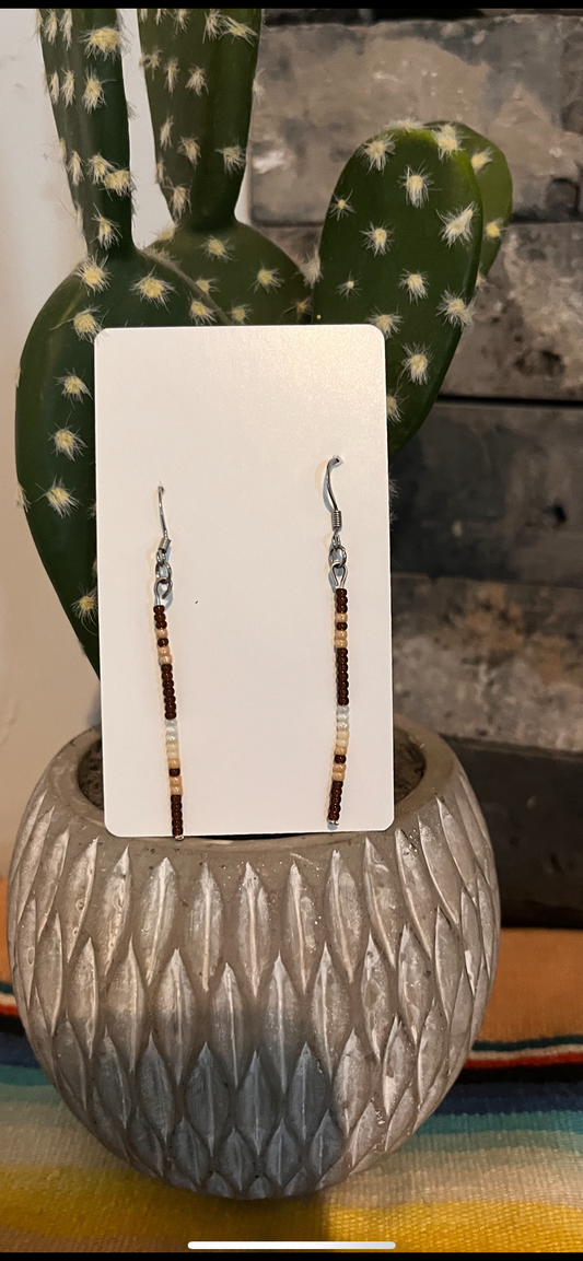 Authentic Brown Seed Bead Earrings