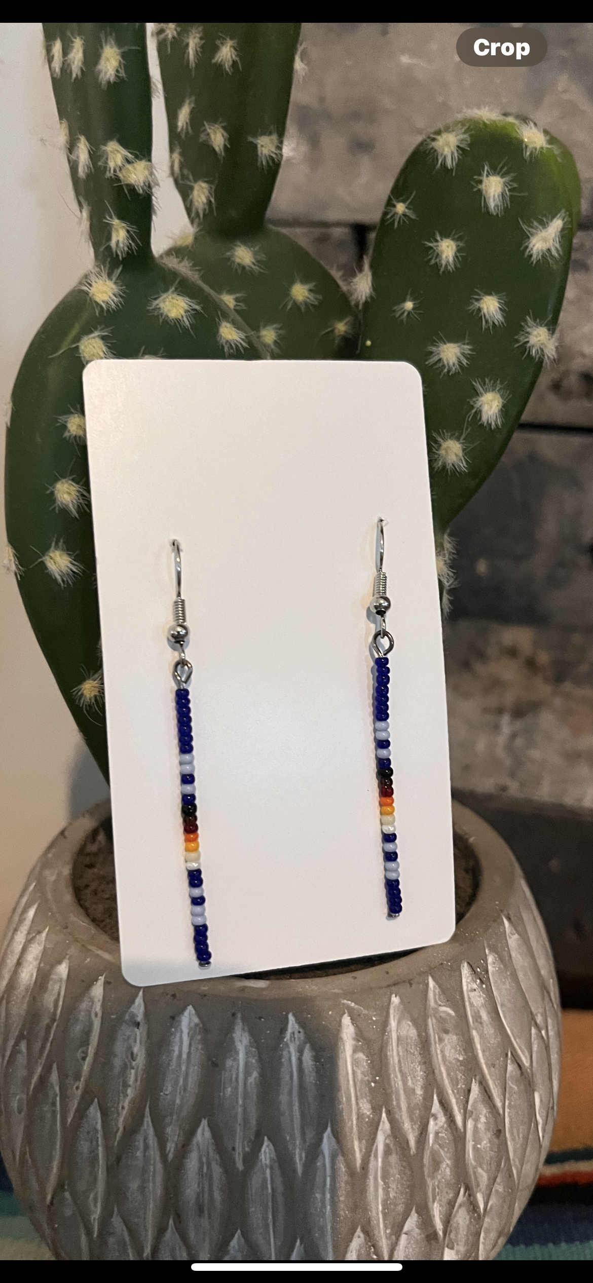 Authentic Blue Seed Bead Earrings