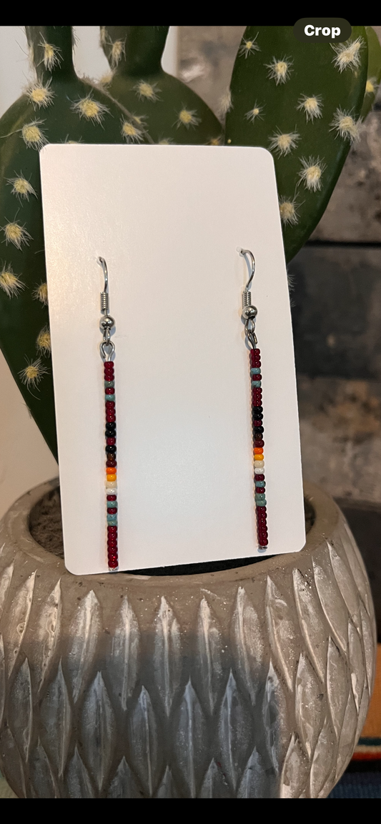 Authentic Red Seed Bead Earrings