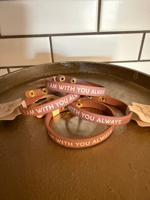 I Am Always With You Pink Leather Bracelet