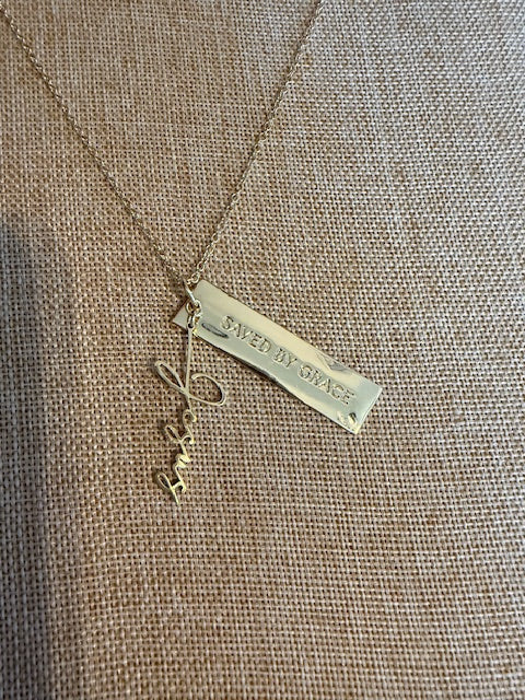 Gold Jesus Name plate Necklace