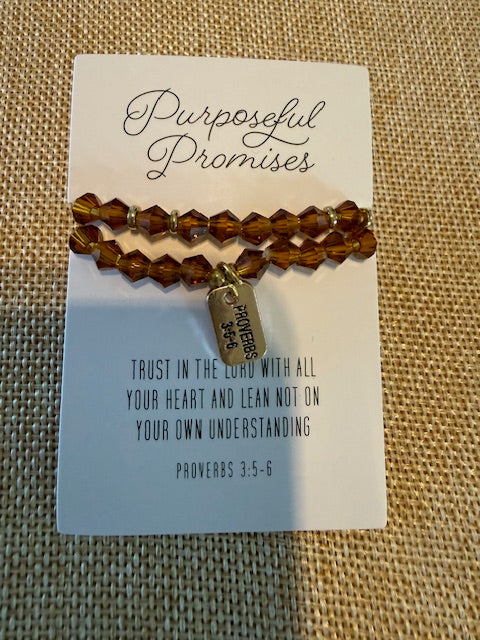 Proverbs 3:5-6 Stretch Crystal Bracelt