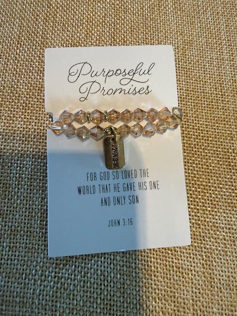 John 3:16 Stretch Crystal Bracelet