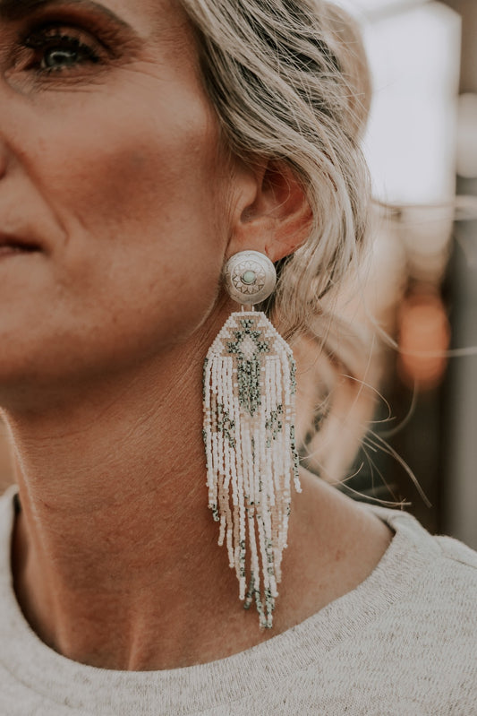 Authentic Silver, Beaded & Turquoise Earrings