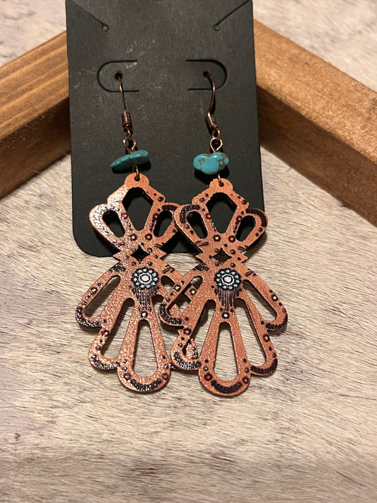 Leather & Turquoise Earrings