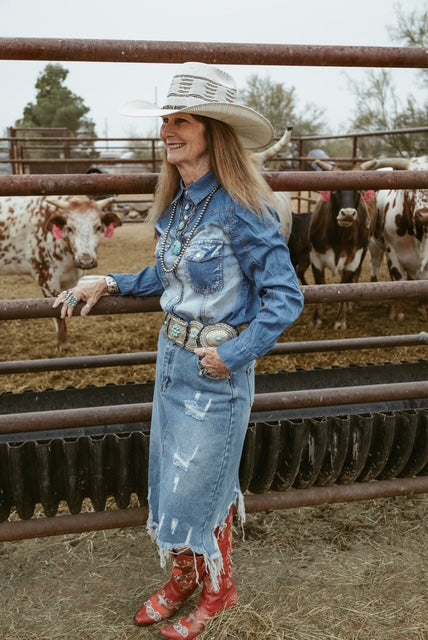 Long Denim Skirt