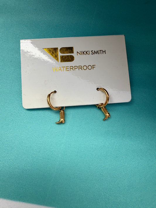 Gold Dangle Boot Earring