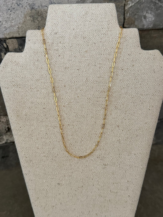 Small gold paperclip necklace