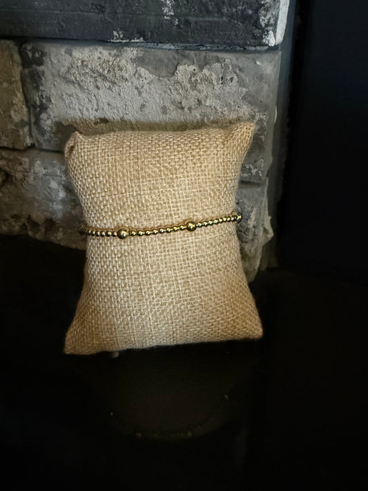 Gold Ball Stacking Stretchy Bracelet