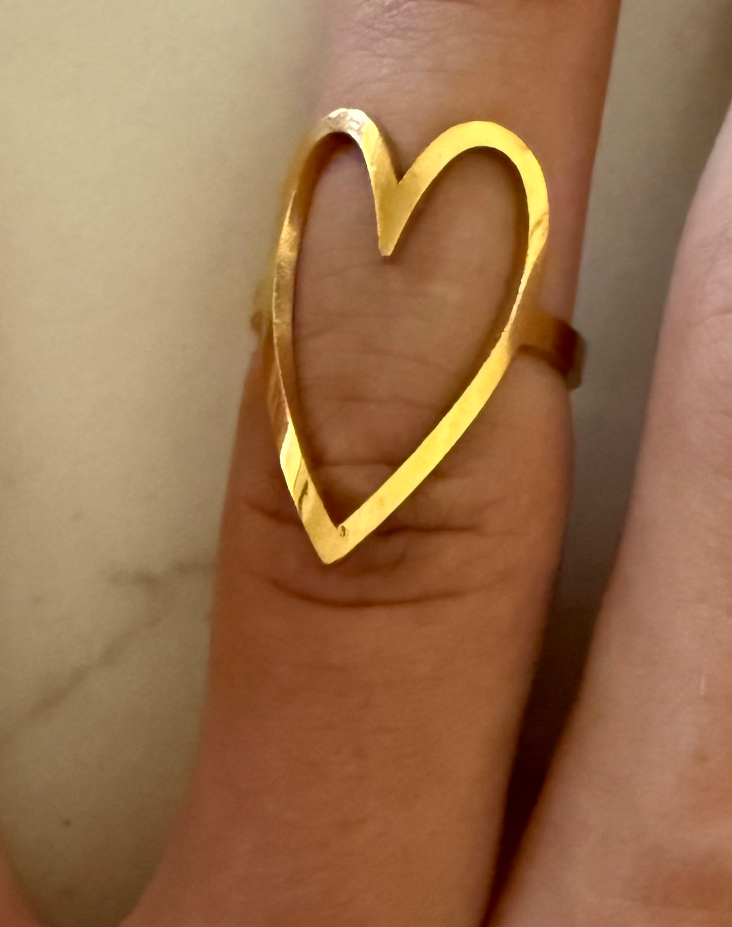 Open Gold Heart Ring