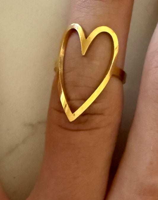 Open Gold Heart Ring