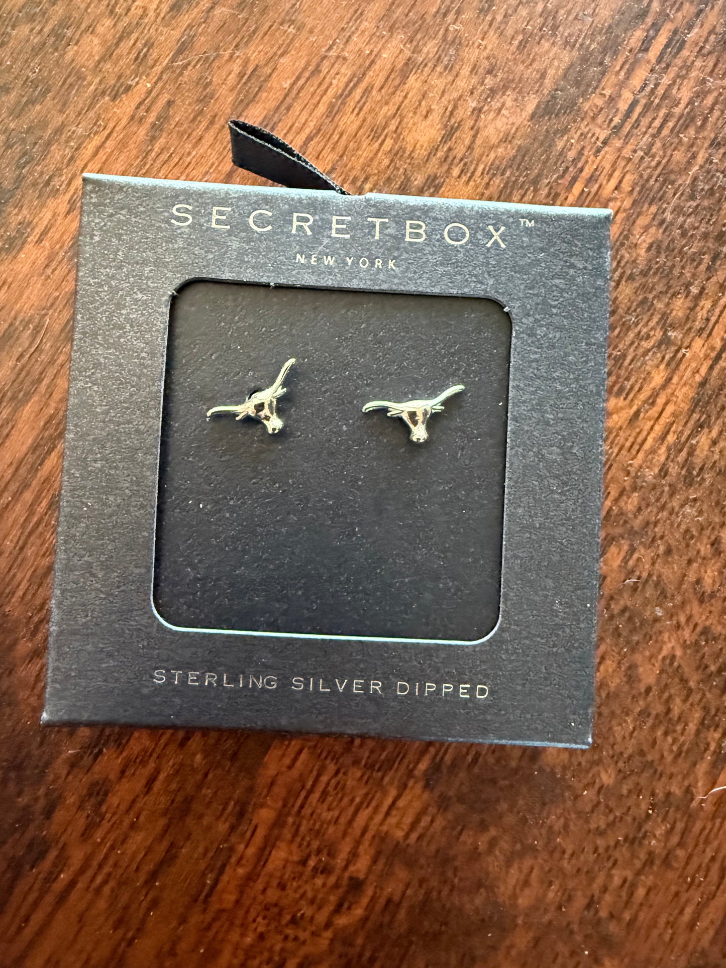 Silver Steer Head Stud Earrings