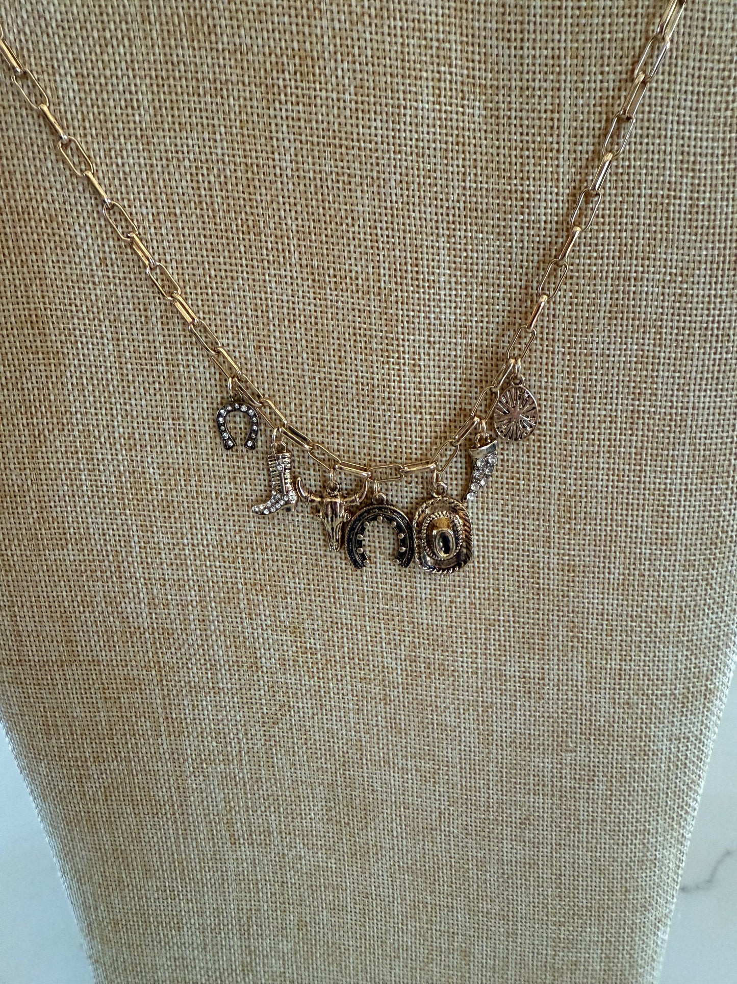 Gold Western Charm Necklace
